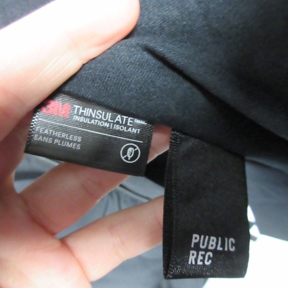 Public Rec Thinsulate Men's Bomber Puffer Jacket L Black Down Zip-up Warm 920 - Picture 3 of 12